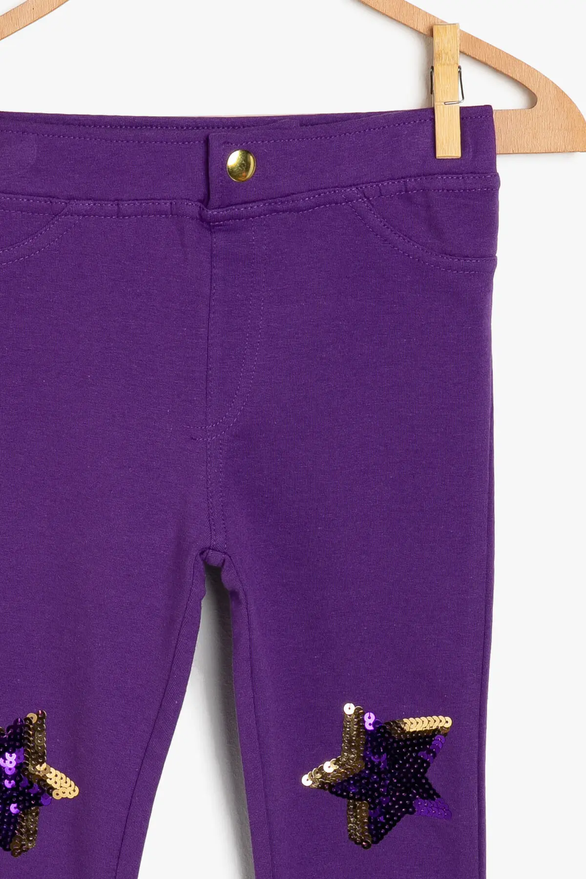 Coton/детские фиолетовые колготки с блестками для девочек