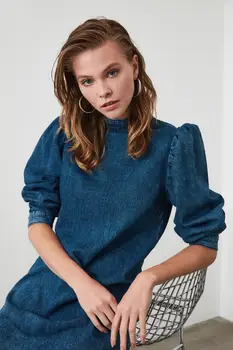 

Trendyol Balloon Sleeve Denim Dress TWOAW21EL0179