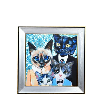 

Canvas Painting Silver Painted Felines 51 * 51 cm