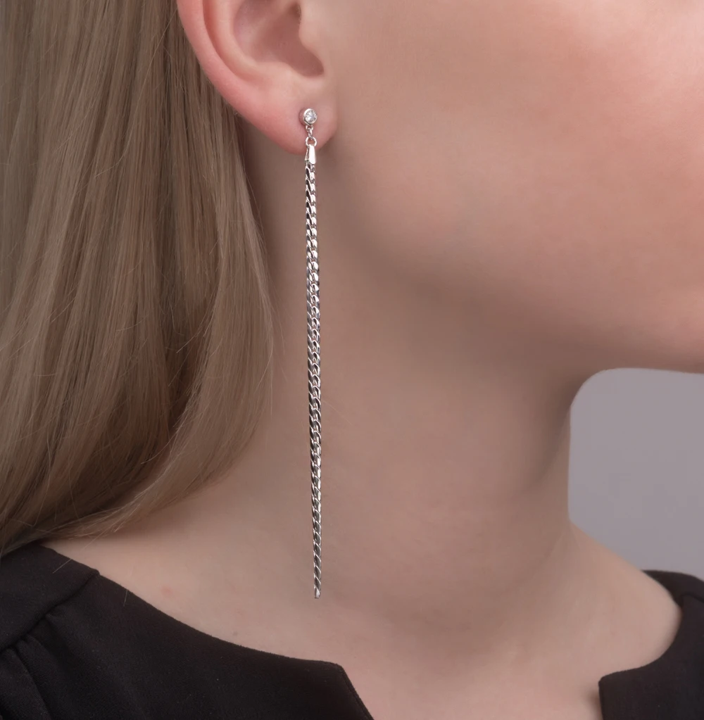 Silver earrings with cubic zirconia SUNLIGHT test 925