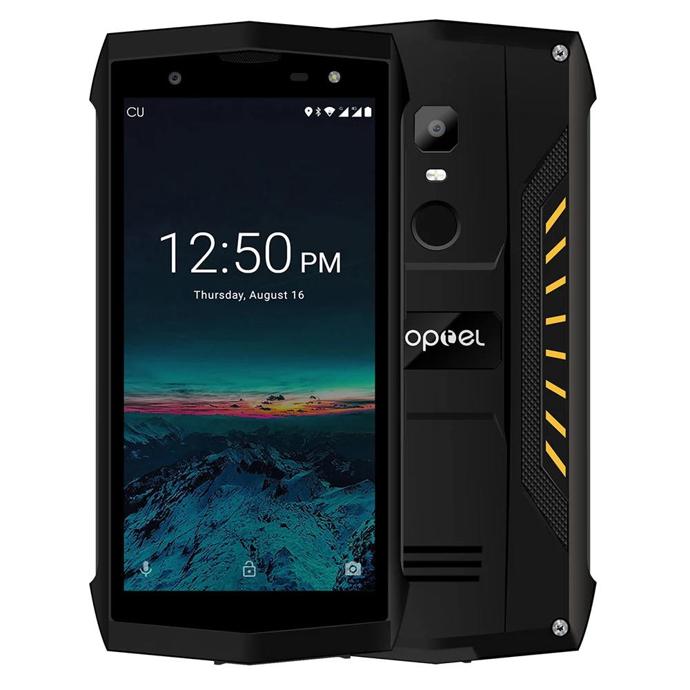 Оранжевый POPTEL P8 5,0 ''4G LTE прочный телефон IP68 Водонепроницаемый Пылезащитный для лица ID 3750mAh Android 8,1 MTK6739 16GB NFC 5MP+ 8MP смартфон - Цвет: Оранжевый