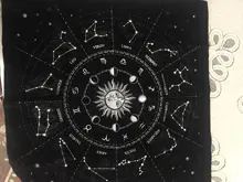 Mantel de cartas de Tarot de 12 Constelaciones, juego de mesa de terciopelo, adivinación, Altar, paño, astrología, oráculo, Bloc de tarjetas