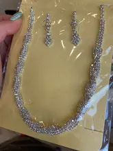 BLIJERY-Juego de joyas para mujer, para dama de honor, juegos de joyas para mujer con diamantes de imitación, collar de cristal, pendientes, conjuntos de joyas para baile de graduación y boda