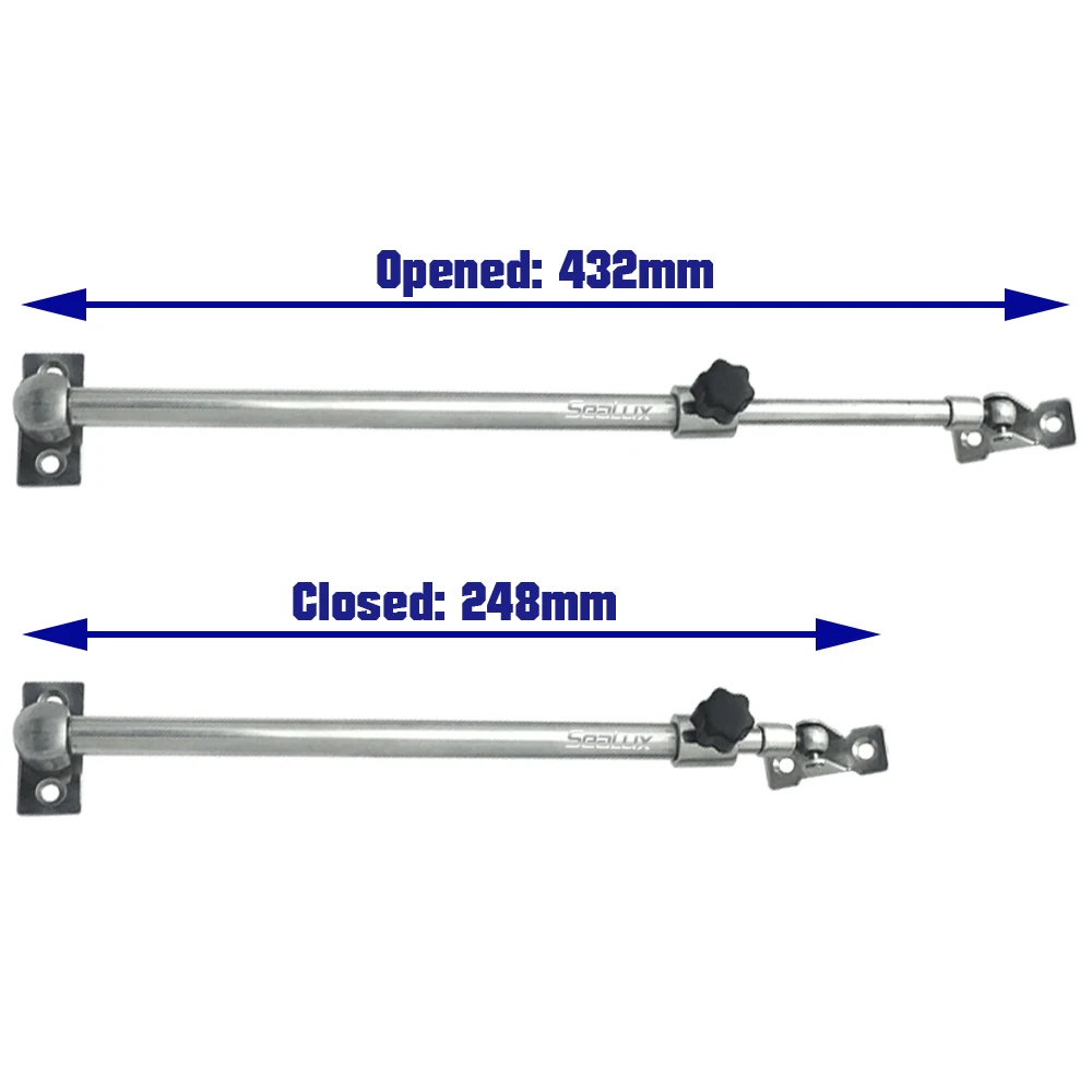 Sealux Lukenversteller 248 mm (9,8 Zoll) bis 432 mm (17 Zoll) Edelstahl für Yacht-Boot-Zubehör Marine-Hardware – Detail 2
