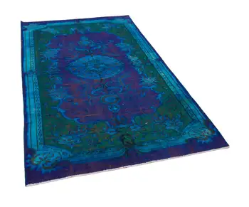 

152x243 Cm Purple Handmade Over Dyed Rug-5x8 Ft