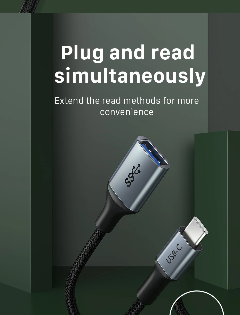 Cable time otg USB Typ C Adapter Kabel USB 3,0 zu Tipe C otg Buchse Adapter 5 Gbit/s für MacBook Pro Telefon PC Xiaomi Samsung – Detail 10
