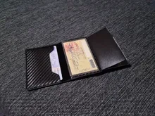 Cartera inteligente para hombre y mujer, tarjetero de aleación de aluminio, Mini billetera informal de negocios, de cuero