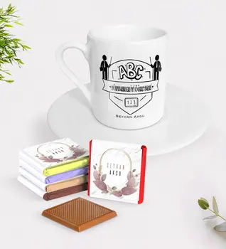

Personalized World Best Öğretmeni Turkish coffee Cup and Chocolate Gift Seti-18