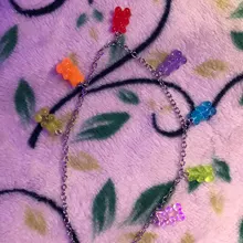 Collar de jalea Linda para mujer y niña, 7 colores, arco iris, orgullo, oso, Gummy, Punk, Hip Hop, resina, accesorios