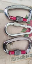 Mosquetón de escalada profesional 25KN, cierre de seguridad de aluminio de aviación en forma de D, equipo de Montañismo para escalar al aire libre