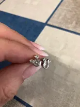 925 de plata esterlina de la joyería de las mujeres de cristal animales de dibujos animados pendientes para niñas de la escuela. Regalo de pendientes de plata y circonita para niña eh1415