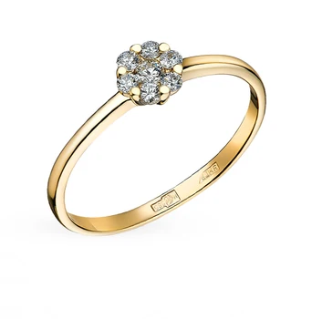 

Gold ring with diamonds sunlight
