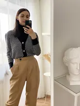 GIGOGOU solo Breasted V cuello mujeres botón árbol de Navidad negro suéter de punto Cardigan suelto de Jersey chaqueta abrigo