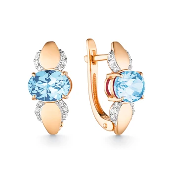 

Gold earrings with Topaz and cubic zirconia sunlight sample 585