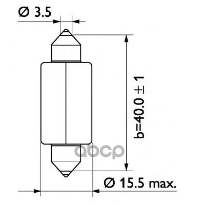 Лампа Накаливания Festoon T15x43 24v 15w Sv8,5 Cp Philips арт. 13850CP