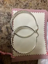 Pendientes redondos de Plata de Ley 925 para mujer, aretes redondos de Hip Hop para mujer, aretes de aro Piercing de 5,1 cm de círculo grande, proveedores de envío directo