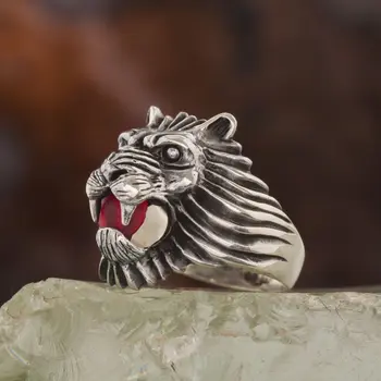

925 Sterling Lion Model Silver Ring Fashion Turkish Premium Quality Handmade Jawelery