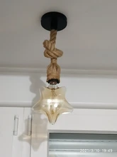 Pendant-Lights Hanging-Lamp Hemp-Rope Attic Vintage Industrial-E27 Retro Living-Room/bar