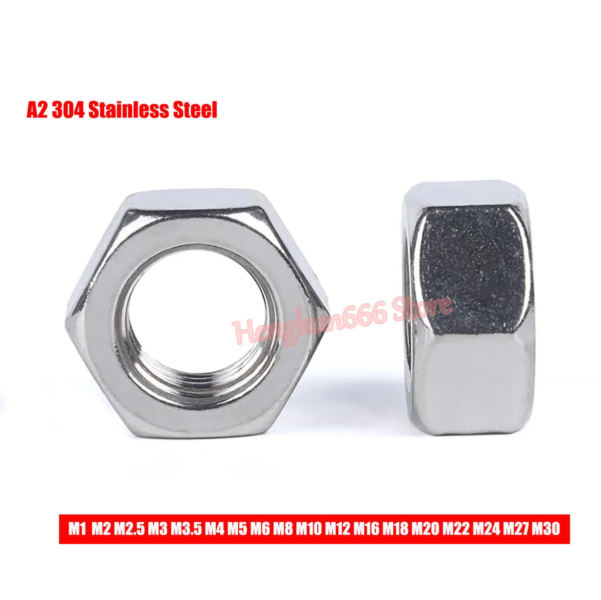 Hex Nuts Hex Nuts Stainless Steel A2 304 Din934 M1 M1.2 M1.4 M2 M2.5