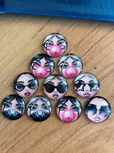 Matryoshka rusa, 10 Uds., mezcla de 12mm/18mm/20mm/25mm, cabujones redondos de cristal para hacer fotos