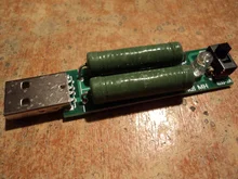 Mini resistencia de carga de descarga USB, 2A/1A con interruptor 1A, led verde, 2A, led rojo