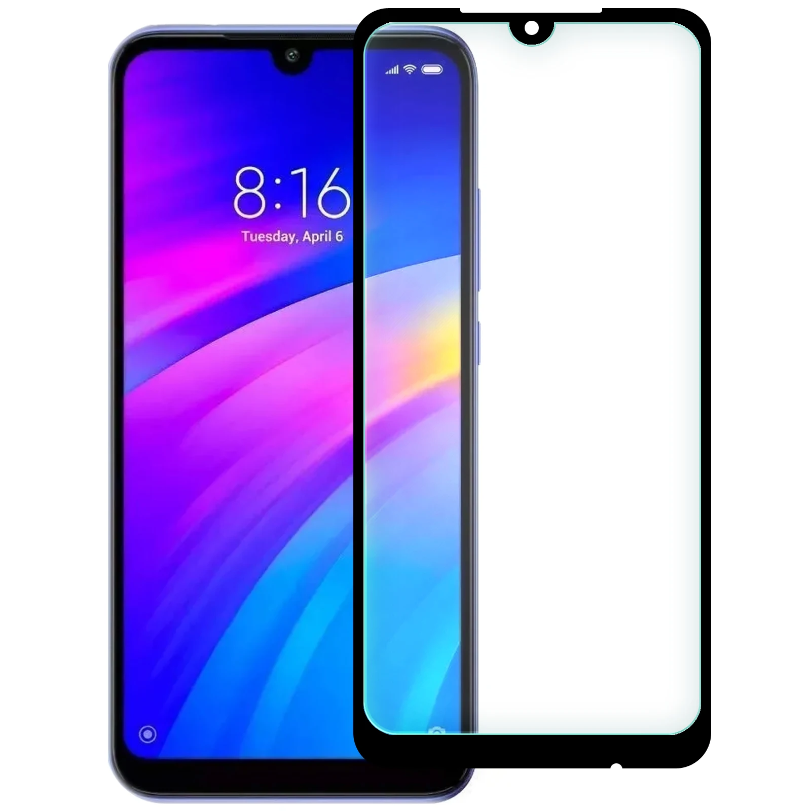 Прозрачное закаленное защитное покрытие Закаленное стекло протектор для XIAOMI REDMI 7 черный полный передний - Цвет: Прозрачное закаленное защитное покрытие