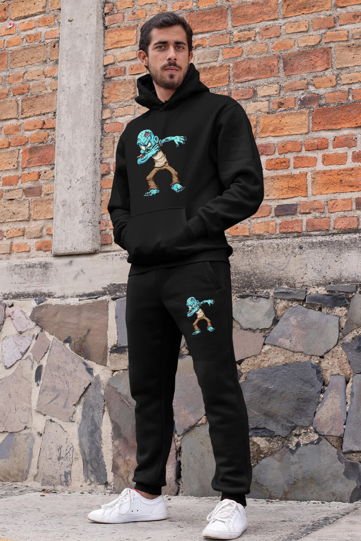 Мужской спортивный костюм Angemiel Wear Dab Makes Zombie Черный свитшот с капюшоном черные