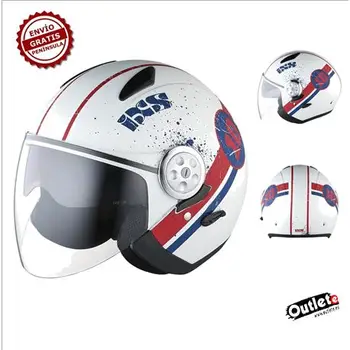 

JET HELMET IXS HX 137 WHITE DECORATED MATTE WITH GLASSES