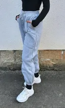 Joggers informales de lana para mujer, pantalones de chándal holgados de cintura alta, Hip-Hop, para correr, trotar, ropa de calle, 2020