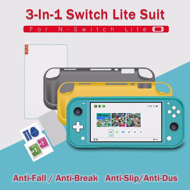 

Protection Case Pouch Shell For Nintend Switch Lite Game Console With Screen Protector Tempered Glass Film Anti-explosion