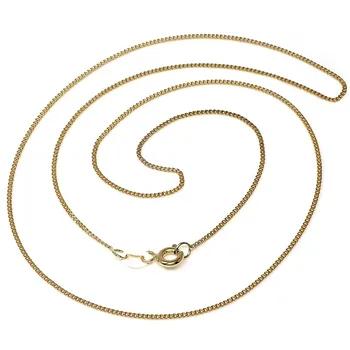 

18k gold chain solid Curb Chain 40 cm. 0.8mm. 1.95 grs. [9483]