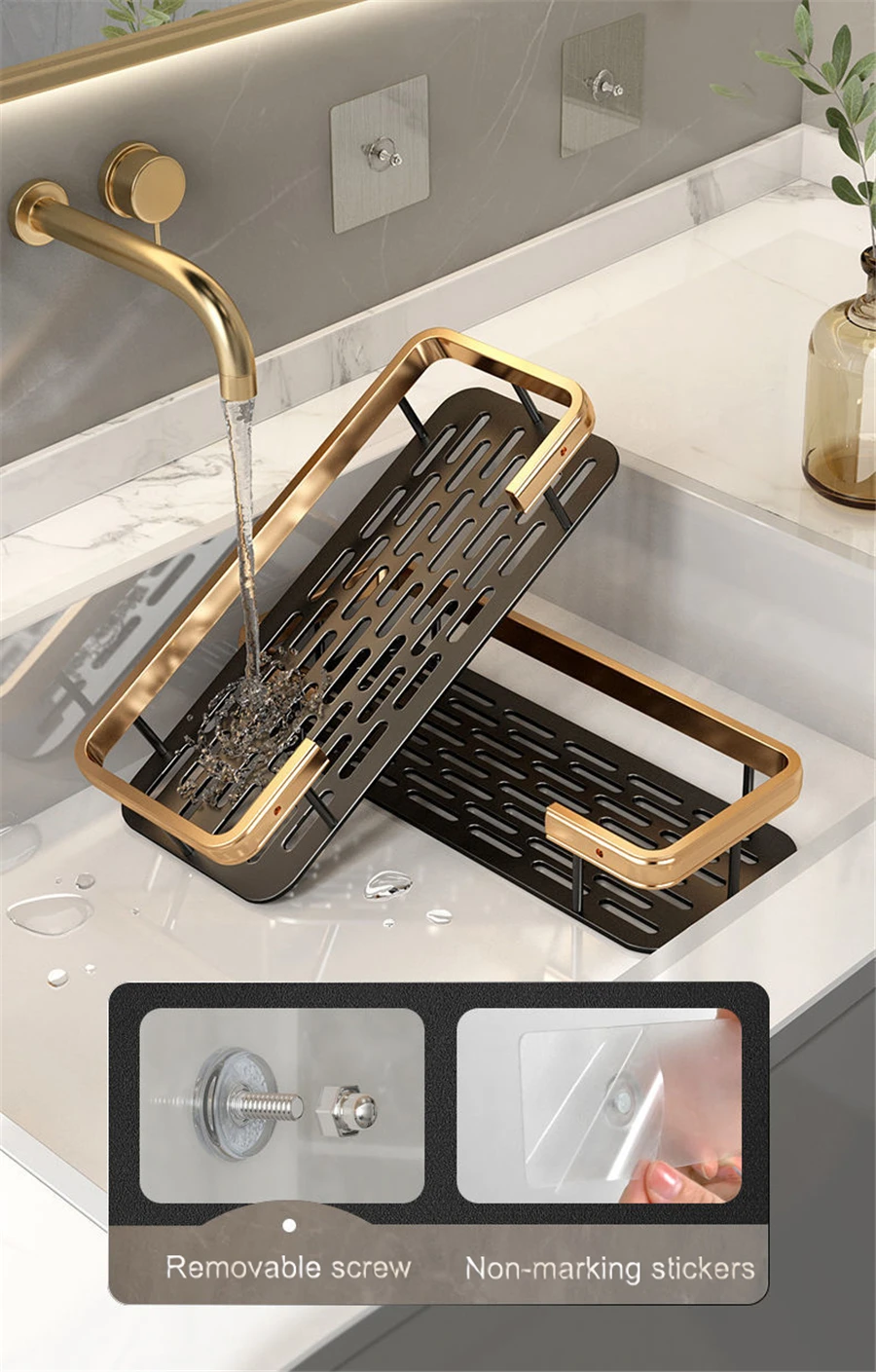 Punch-free Bathroom Shelf Shelves Shampoo Shower Storage Rack Holder