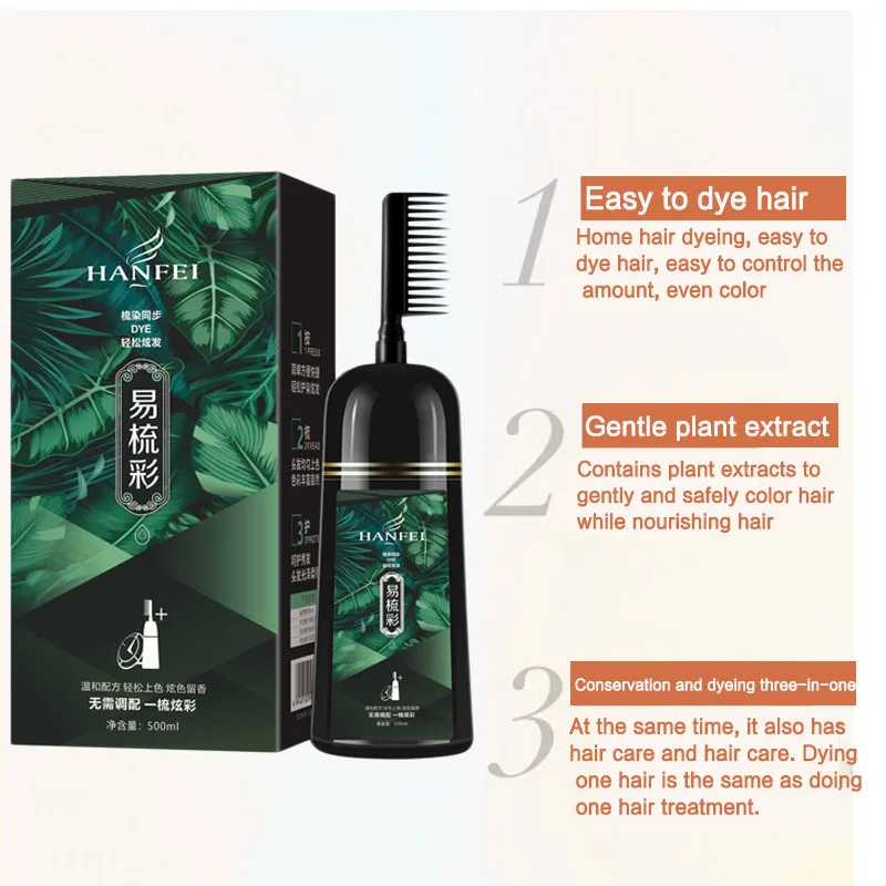 Tintura de Cabelo Coloração do Cabelo com Pente Cor do Cabelo Tintura Escova Natural Planta Essência Instantânea Shampoo Creme Capa Permanente 500ml 28 Computers & Electronics
