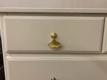 Cabinet Drawer Pulls-Knobs Furniture Dresser Wardrobe Cupboard Leaf Brass-Handles Gold