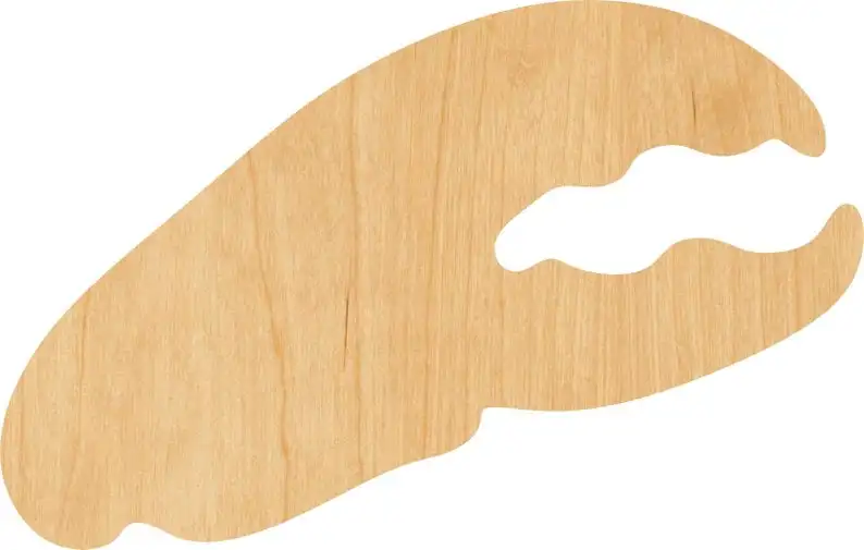 Lobster Claw Wooden Laser Cut Out Shape- Great for Crafting- Hobbyist- D.I.Y. Projects