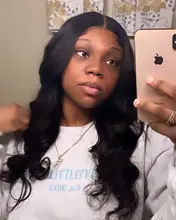 UNice-Peluca de pelo largo ondulado, 4x4 pulgadas, cierre de densidad, 180% y 150% Natural, con línea de pelo Natural prearrancado