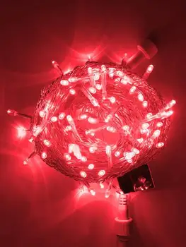 

Garland strand, 9 m, 230 V, cord clear color, 100 red LED lamps, with the controller.