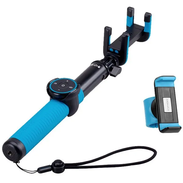 Монопод для селфи с двумя креплениями Momax Selfie Hero Duo Selfie Pod 100cm KMS10(Синий