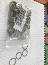 100 unids/set 25 mm Acero inoxidable agujero llavero rodio plateado partido redonda llavero al por mayor