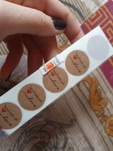 Pegatinas de papel Kraft Natural hechas a mano para embalaje, sello de Gracias pegatina, papelería, 500 Uds.