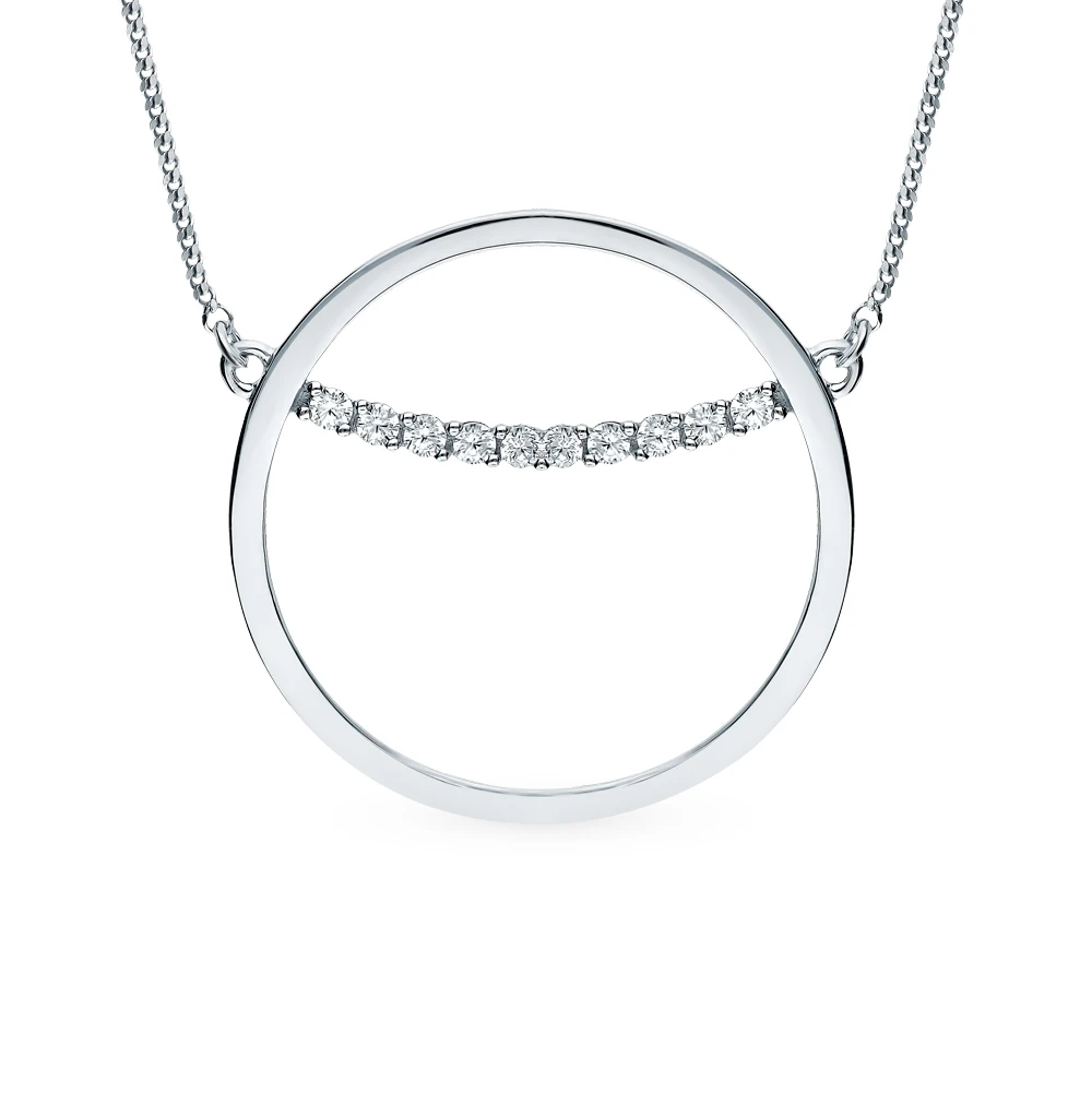 Серебряное колье с фианитами SUNLIGHT проба 925