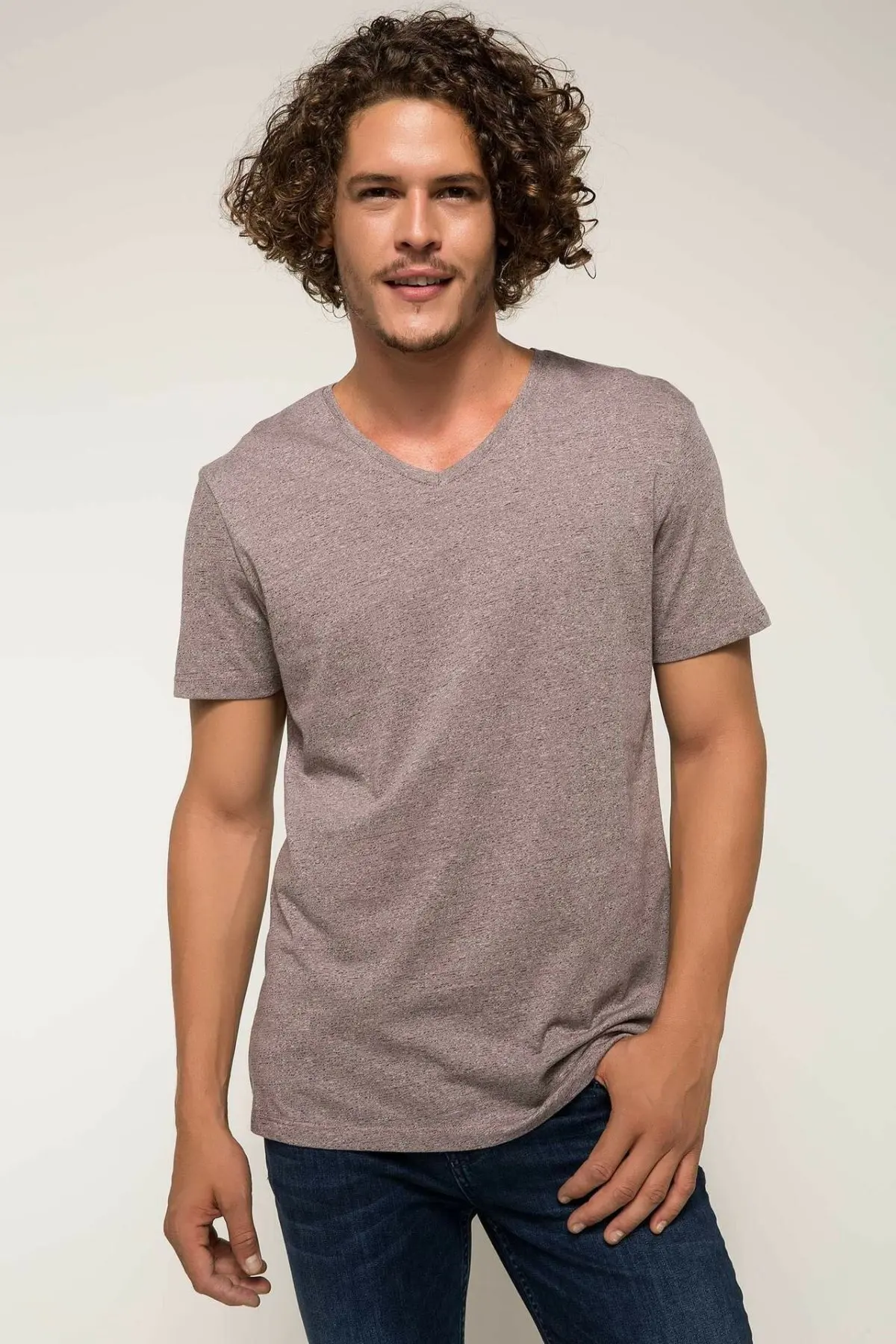 

DeFacto Man Summer Solid Color Top Tees Men Casual Short Sleeve T-Shirt Male Light Color Tshirts-I3424AZ18SM