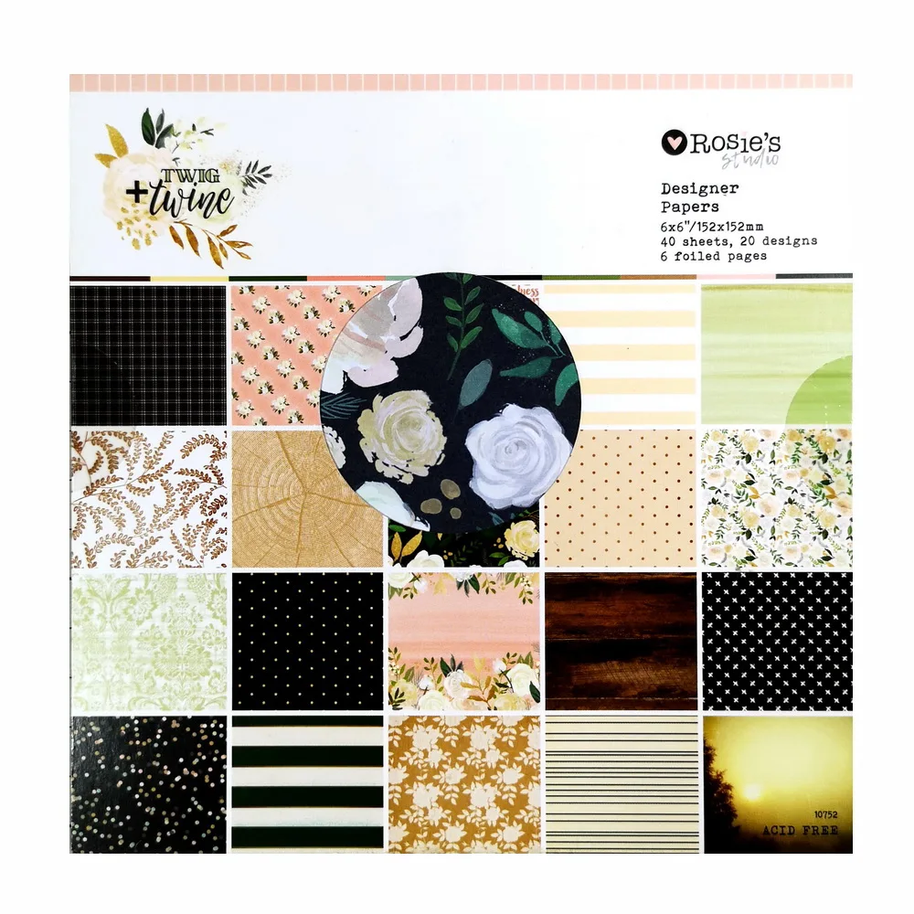 

CRZCrafter 6"x 6 Inch Scrapbooking Paper Pattern Pad 40 Sheets Crafts Papers Background Pack Acid Free Cardmaking Embellishments