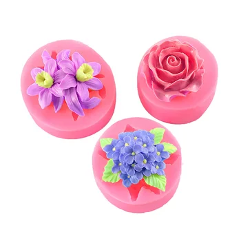 

Lilac Rose Lily Fondant Silicone Mould Gypsum Cake Decorating DIY Chocolate Baking Tools