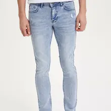 Дефакто, мужские, модные, вымытые, светильник, синие, простые брюки, повседневные, классические, тонкие, джинсы, повседневные, эластичные, брюки для мужчин-K8888AZ19SM-K8888AZ19SM