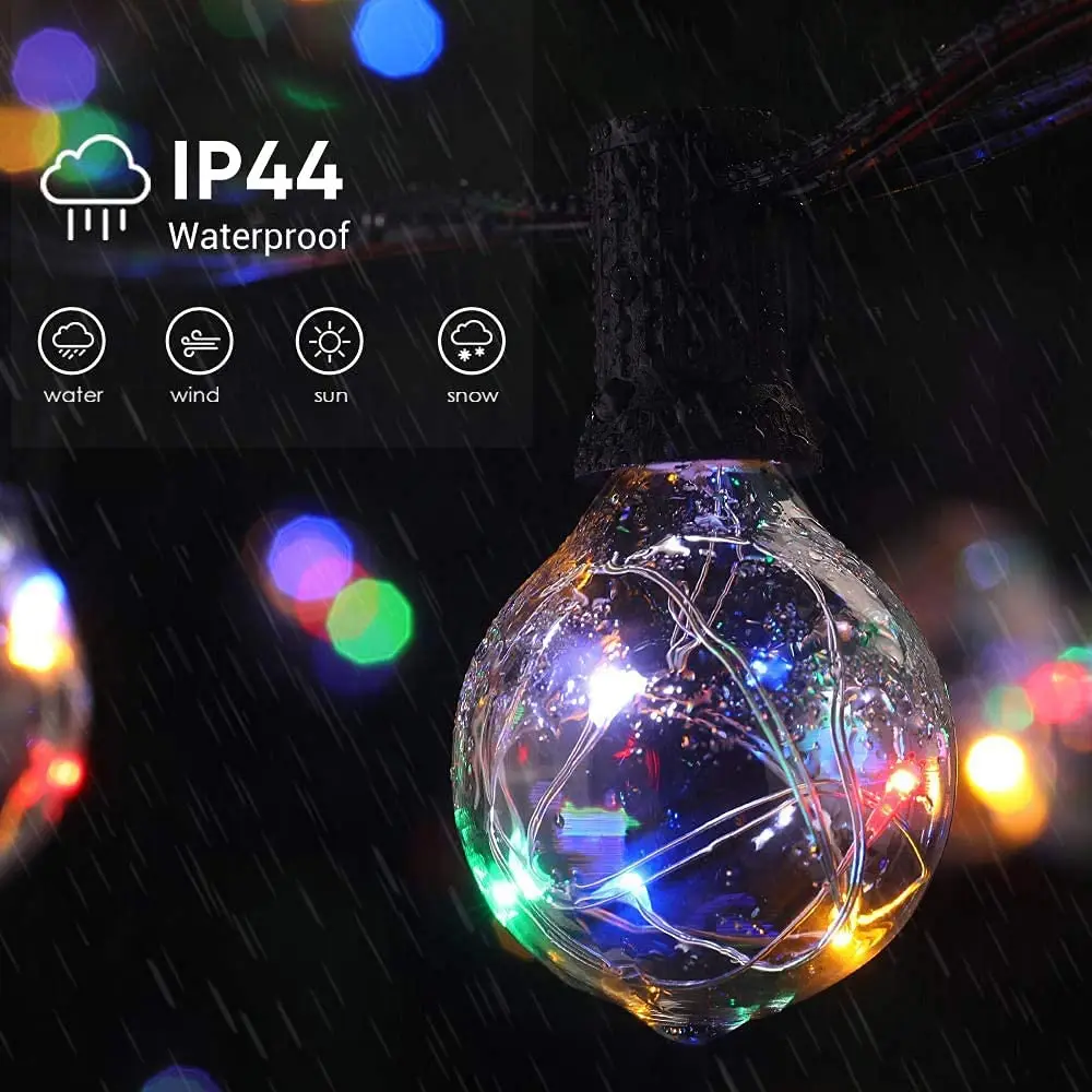 solar panel lights ColorRGB,Solar Outdoor String Lights,G40 Globe String Lights Outdoor Decorative Waterproof for Backyard Pergola Party Bistro solar pathway lights Solar Lamps