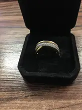 Huitan-Anillos cruzados de alta calidad para mujer, joyería de moda para boda, compromiso, fiesta, cristal brillante de circón