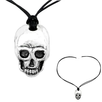 

Pendant 925 sterling silver m skull electroforming 40mm. Lace double leather 54cm. Unisex