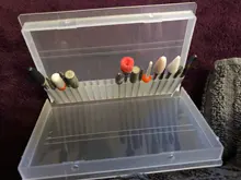 Caja de almacenamiento clara de 10/20/30 ranuras para limas de uñas, contenedor para accesorios de uñas