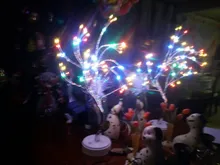 Night-Light Table-Lamp Battery-Operated Bedside Copper-Wire Tree Bedroom Home-Decoration